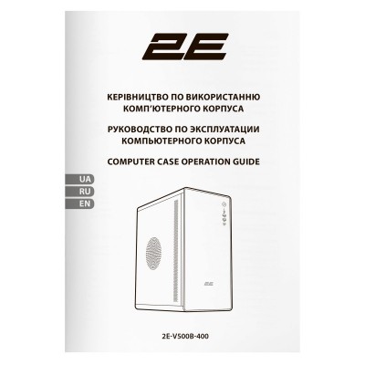 Корпус 2E Credo V500B-400 з БЖ 2E ATX400, 1xUSB3.0, 1х USB 2.0, 1xUSB Type-C, 1x120мм, VGA 310мм, ATX, чорний