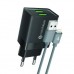 Зарядное устройство MakeFuture 2.4A 2USB Auto-ID Black + кабель Lightning (MCWC-L22BK)