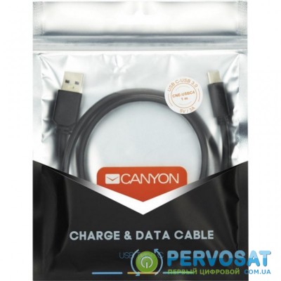 Дата кабель USB 2.0 AM to Type-C 1.8m 1A black Canyon (CNE-USBC2B)