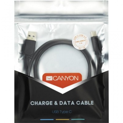 Дата кабель USB 2.0 AM to Type-C 1.8m 1A black Canyon (CNE-USBC2B)