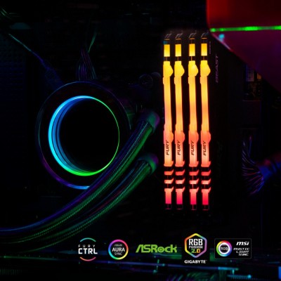 Модуль пам'яті для комп'ютера DDR4 32GB (2x8GB) 3600 MHz Fury Beast RGB Kingston Fury (ex.HyperX) (KF436C18BBAK2/32)