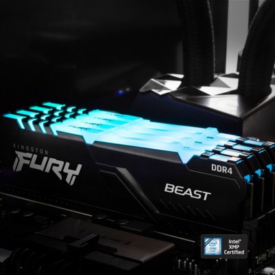 Модуль пам'яті для комп'ютера DDR4 32GB (2x8GB) 3600 MHz Fury Beast RGB Kingston Fury (ex.HyperX) (KF436C18BBAK2/32)