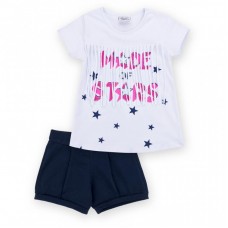 Набір дитячого одягу Breeze футболка із зірочками з шортами (9036-98G-white) Набір дитячого одягу Breeze футболка із зірочками з шортами (9036-98G-white)