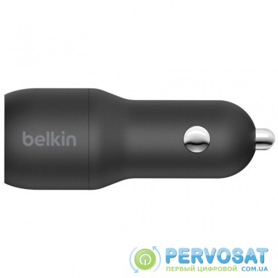 Зарядное устройство Belkin Car Charger 24W Dual USB-A black (CCB001BTBK)