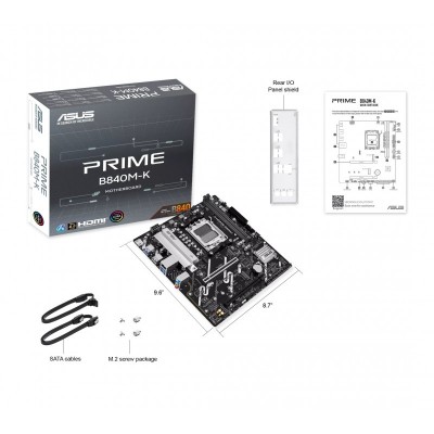Материнcька плата ASUS PRIME B840M-K sAM5 B840 2xDDR5 M.2 HDMI mATX Материнcька плата ASUS PRIME B840M-K sAM5 B840 2xDDR5 M.2 HDMI mATX