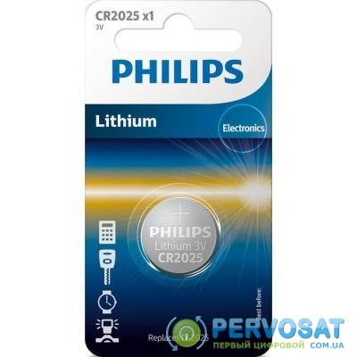 Батарейка PHILIPS CR2025 Lithium * 1 (CR2025/01B)