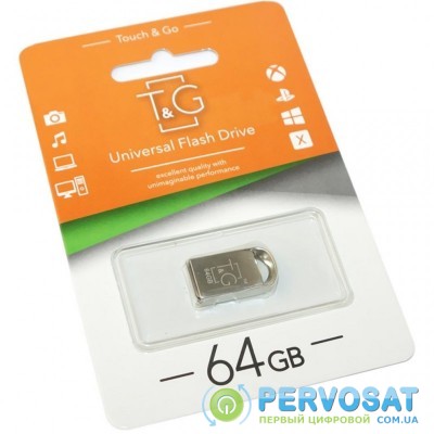 USB флеш накопитель T&G 64GB 107 Metal Series Silver USB 2.0 (TG107-64G)