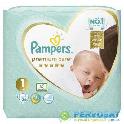 Подгузник Pampers Premium Care New Born Размер 1 (2-5 кг) 26 шт (8001841104614)