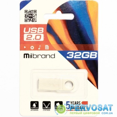 USB флеш накопитель Mibrand 32GB Puma Silver USB 2.0 (MI2.0/PU32U1S)