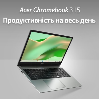 Ноутбук Acer Chromebook CB315-4H 15&quot; FHD IPS, Intel C N4500, 4GB, F128GB, UMA, ChromeOS, сріблястий