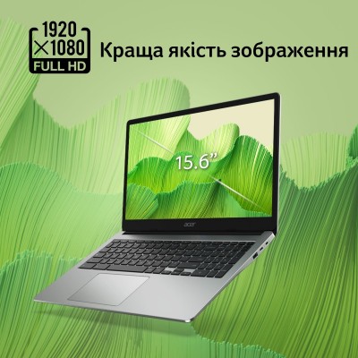 Ноутбук Acer Chromebook CB315-4H 15&quot; FHD IPS, Intel C N4500, 4GB, F128GB, UMA, ChromeOS, сріблястий