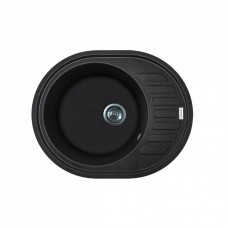 Мийка кухонна Adamant Ovum, штучний камінь, овальна, з крилом, 615х495х200мм, чаша - 1, врізна, чорний Мийка кухонна Adamant Ovum, штучний камінь, овальна, з крилом, 615х495х200мм, чаша - 1, врізна, чорний