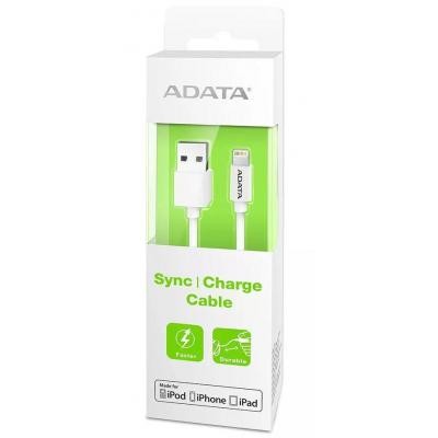 Дата кабель USB 2.0 AM to Lightning 1.0m MFI White ADATA (AMFIPL-100CM-CWH)