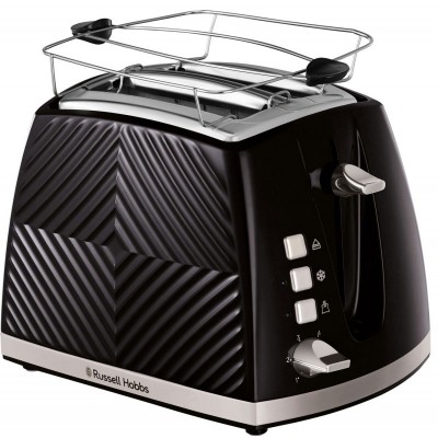 Тостер  Russell Hobbs Groove 2 Slice, 850Вт, пластик, підігрів, розморозка, чорний