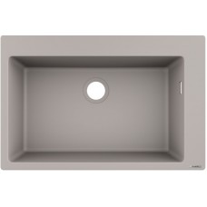 Мийка кухонна Hansgrohe S51, граніт, прямокутник, без крила, 770х510х190мм, чаша - 1, накладна, S510-F660, сірий бетон Мийка кухонна Hansgrohe S51, граніт, прямокутник, без крила, 770х510х190мм, чаша - 1, накладна, S510-F660, сірий бетон