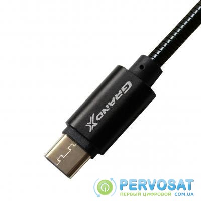 Дата кабель USB 2.0 AM to Type-C 1.0m Black Grand-X (MC-01B)