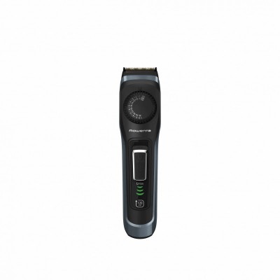 Тример Rowenta Virtuo, для бороди і вусів, мережа+акум., насадок-2, чохол, титан.напил., кейс для зберігання, чорно-синій
