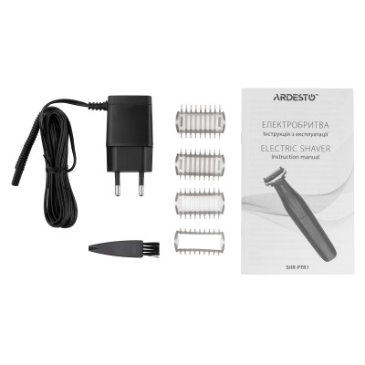 Бритва електр. ARDESTO One blade, Li-Ion, сух.+волог., тример, 3 насадки, чорний