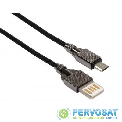 Дата кабель USB 2.0 AM to Micro 5P 1.0m 2-sides usb nylon black Vinga (VCPDCM2SNB1BK)