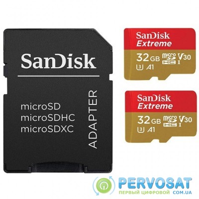 Карта памяти SanDisk 32GB microSD class 10 UHS-I U3 V30 A1 Extreme (SDSQXAF-032G-GN6AT)