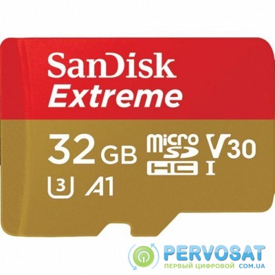 Карта памяти SanDisk 32GB microSD class 10 UHS-I U3 V30 A1 Extreme (SDSQXAF-032G-GN6AT)
