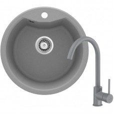 Набір для кухні Deante Solis, гранітна мийка ZRS_S803 + зміш. BEU_S62M, сірий Набір для кухні Deante Solis, гранітна мийка ZRS_S803 + зміш. BEU_S62M, сірий