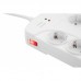 Мережевий фільтр 2E 8XSchuko із захистом від імпульсних стрибків напруги, 3G*1.5мм2, 4*USB-A, 3м, white