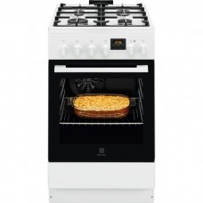 Плита Electrolux комбінована, 57л, 50x60см, дисплей, конвекція, чавун, білий Плита Electrolux комбінована, 57л, 50x60см, дисплей, конвекція, чавун, білий