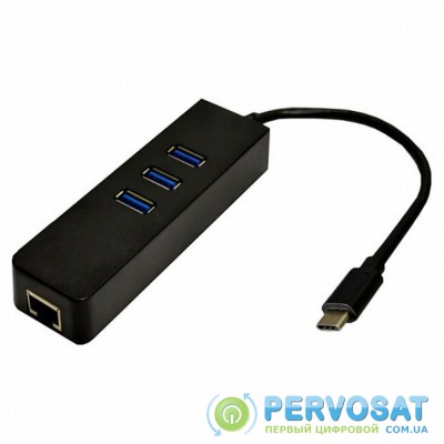 Переходник Dynamode USB 3.1 Type-C - RJ45 Gigabit Lan, 3*USB 3.0 (USB3.1-TypeC-RJ45-HUB3)