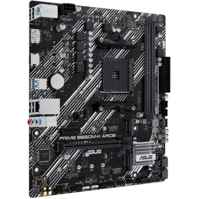 Материнcька плата ASUS PRIME B550M-K ARGB sAM4 B550 4xDDR4 M.2 HDMI DVI D-Sub mATX ARGB