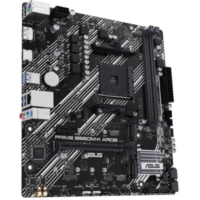 Материнcька плата ASUS PRIME B550M-K ARGB sAM4 B550 4xDDR4 M.2 HDMI DVI D-Sub mATX ARGB