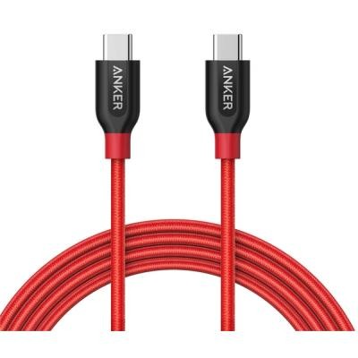 Дата кабель USB Type-C to Type-C 0.9m Powerline+ V3 Red Anker (A8187H91)