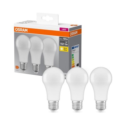 Набір ламп 3шт OSRAM LED E27 13Вт 2700К 1520Лм A60