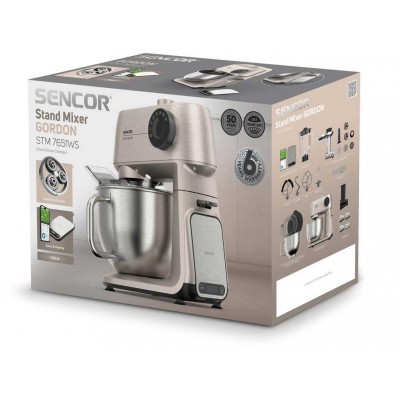 Кухонна машина Sencor Gordon, 1500Вт, чаша-метал, корпус-метал, насадок-20, метал