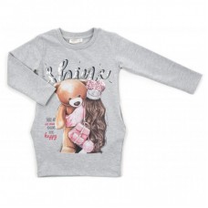 Плаття Breeze з дівчинкою і ведмедиком (14169-110G-gray) Плаття Breeze з дівчинкою і ведмедиком (14169-110G-gray)