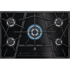 Варильна поверхня Electrolux газова на склі, 75см, чавун, сенсорне керування, Hob2Hood, чорний Варильна поверхня Electrolux газова на склі, 75см, чавун, сенсорне керування, Hob2Hood, чорний