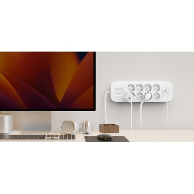 Подовжувач-фільтр мережевий Belkin 8хТип F, 3x1.5мм кв, 16А, USB-C/USB-C 30Вт, з захистом від перенапруги, 2м, білий