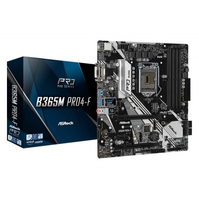 Материнська плата ASRock B365M PRO4-F s1151 B365 4xDDR4 M.2 HDMI-DVI-VGA Type C mATX