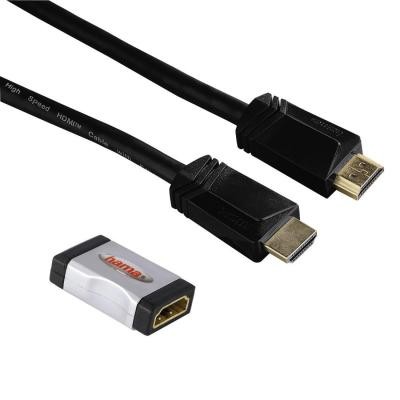 Кабель мультимедийный HDMI to HDMI 1.5m c адаптером FM/FM HAMA (00122207)