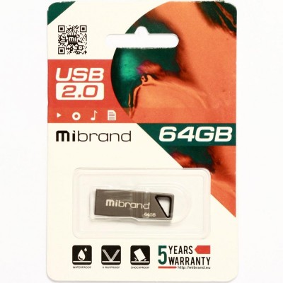 USB флеш накопитель Mibrand 64GB Stingray Grey USB 2.0 (MI2.0/ST64U5G)