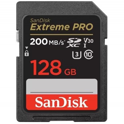 Карта пам'яті SanDisk SD 128GB C10 UHS-I U3 R200/W140MB/s Extreme Pro V30