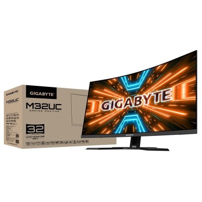 Монітор LCD GIGABYTE 31.5&quot; M32UC, 2xHDMI, DP, USB-C, 3xUSB, MM, VA, 3840x2160, 144Hz, 1ms, 93%DCI-P3, CURVED, AdaptiveSync, HDR400