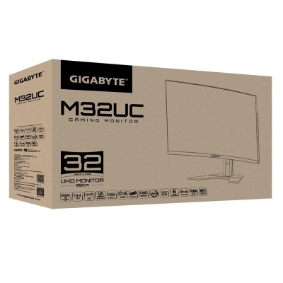 Монітор LCD GIGABYTE 31.5&quot; M32UC, 2xHDMI, DP, USB-C, 3xUSB, MM, VA, 3840x2160, 144Hz, 1ms, 93%DCI-P3, CURVED, AdaptiveSync, HDR400