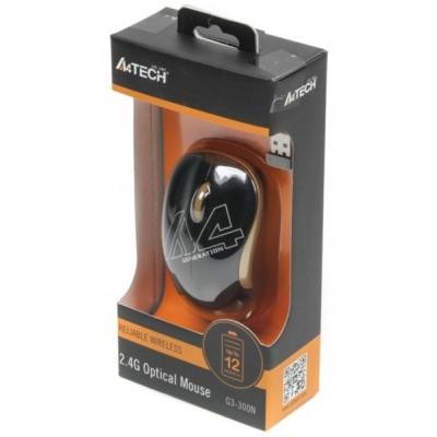 Мишка A4tech G3-300N Black-Golden