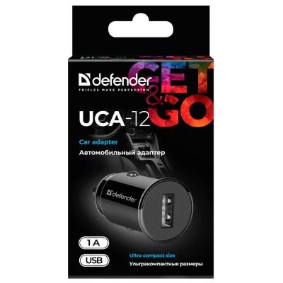 Зарядний пристрій Defender UCA-12 black, 1xUSB, 5V / 1A (83591)