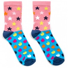 Шкарпетки BNM з яблучками і зірочками (M0C0101-2073-7G-pinkblue) Шкарпетки BNM з яблучками і зірочками (M0C0101-2073-7G-pinkblue)
