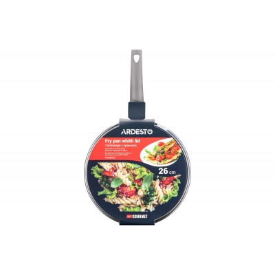 Сковорода глибока з кришкою Ardesto Gemini Gourmet Apulia, 26см, алюміній, сірий