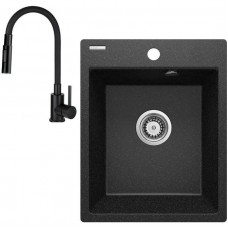 Набір для кухні Deante Corio, гранітна мийка ZRC_2103 + зміш. BOC_N74M, графіт