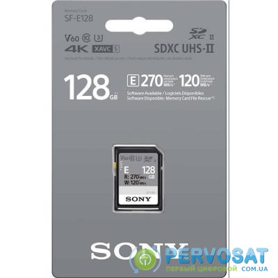 Карта памяти SONY 128GB SDXC class 10 UHS-II U3 V60 Entry (SFE128.AE)