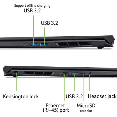 Ноутбук Acer Nitro V 16 ANV16-72 16" WQXGA IPS, Intel 9-270H, 32GB, F1TB, NVD5070-8, Lin, чорний